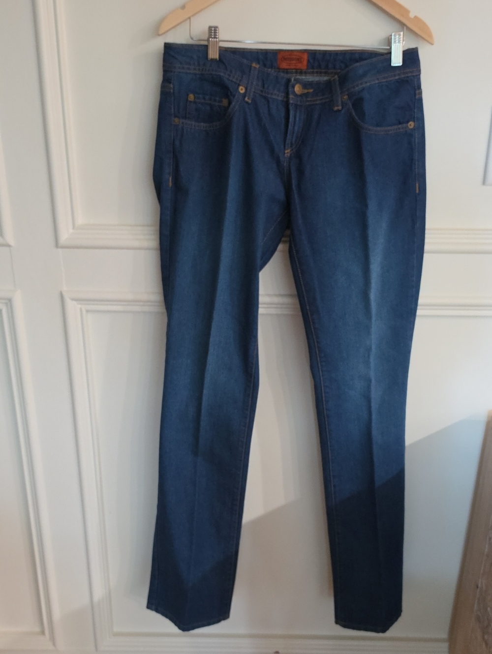 Classic Dark Blue Womens Jeans - Slim Fit. European Size 42.